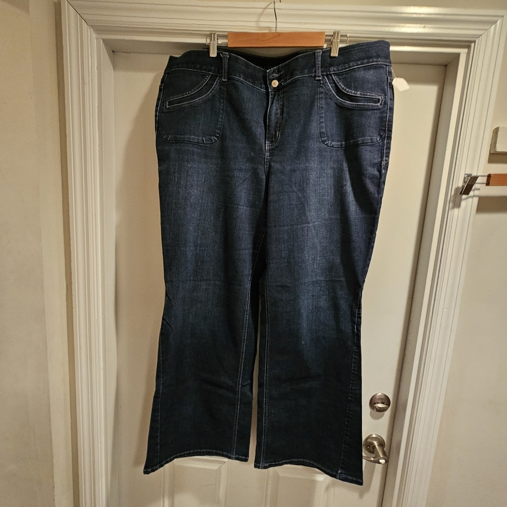 Lane Bryant Dark Blue Flare & Wide Leg Jeans